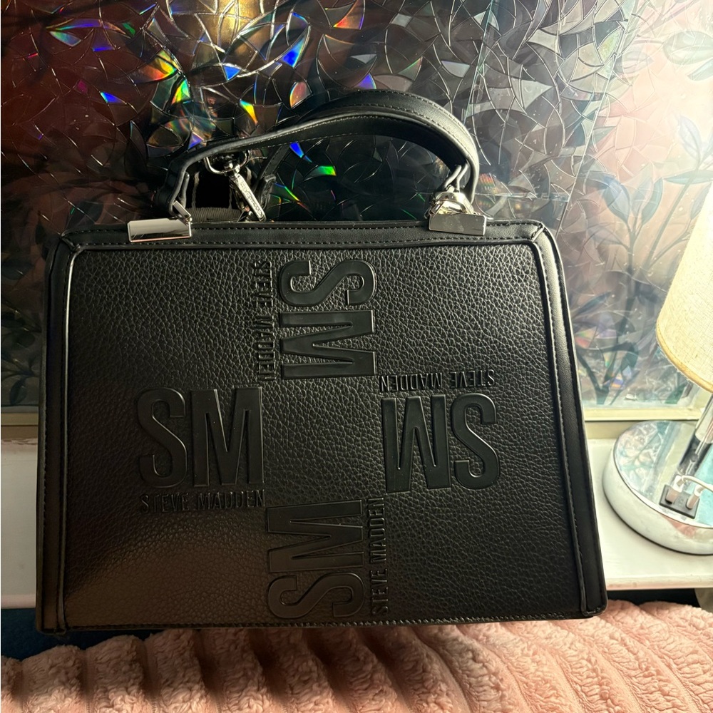 Steve Madden Embossed Black Tote